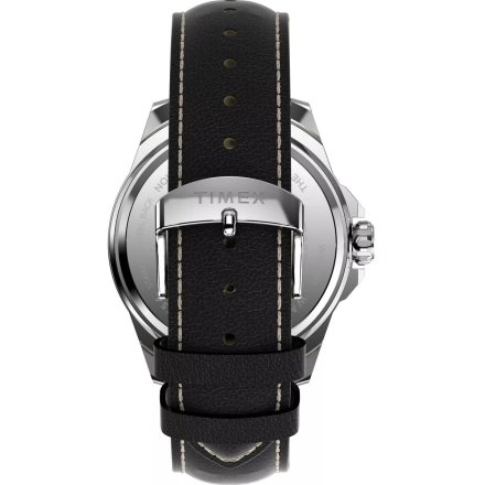 Timex Essex Day & Date TW2W92900 Męski zegarek srebrny na czarnym  pasku