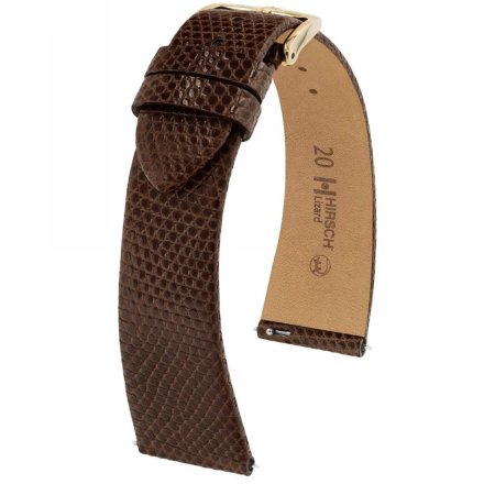 Brązowy pasek skórzany z jaszczurki 10 mm HIRSCH Lizard 01866110-1-10