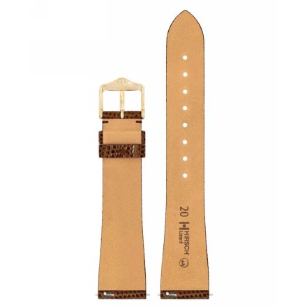 Brązowy pasek skórzany z jaszczurki 10 mm HIRSCH Lizard 01866110-1-10
