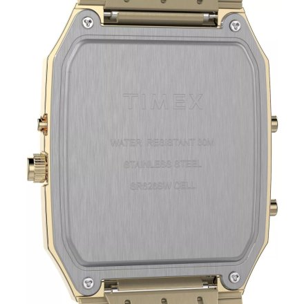 Timex Q Ana-Digi Reissue TW2Y06000 zegarek męski złoty z wyświetlaczem