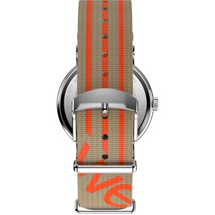Timex Weekender TW2Y08900 męski zegarek z szaro-pomarańczowym paskiem