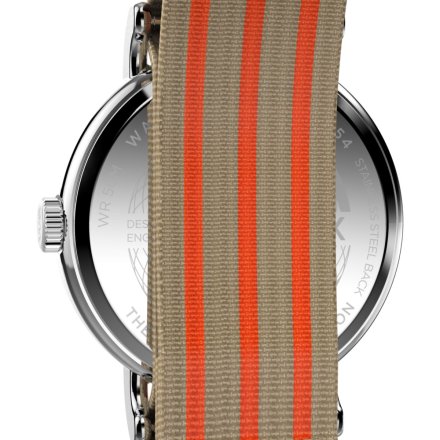 Timex Weekender TW2Y08900 męski zegarek z szaro-pomarańczowym paskiem