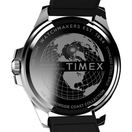 Timex Harborside Coast TW2Y09200 Zegarek męski srebrny na czarnym pasku