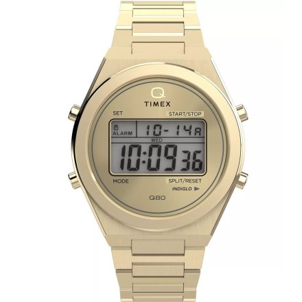 Timex Q Q80 Continental TW2Y09700 zegarek męski złoty z wyświetlaczem