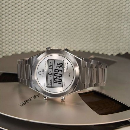 Timex Q Q80 Continental TW2Y09800 zegarek męski srebrny z wyświetlaczem