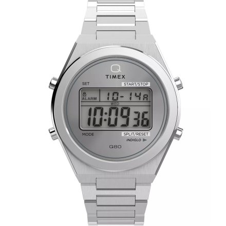 Timex Q Q80 Continental TW2Y09800 zegarek męski srebrny z wyświetlaczem