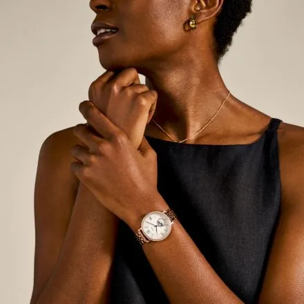 Fossil Jacqueline Zegarek Damski Fossil różowozłoty na bransoletce ES5165 