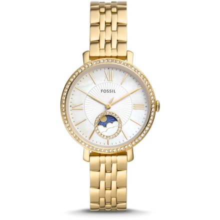 Fossil Jacqueline Zegarek Damski Fossil złoty na bransoletce ES5167