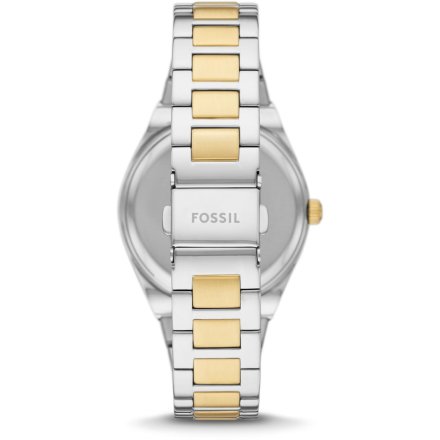 Fossil Scarlette zegarek damski srebrno-złoty z bransoletką i datownikiem ES5259