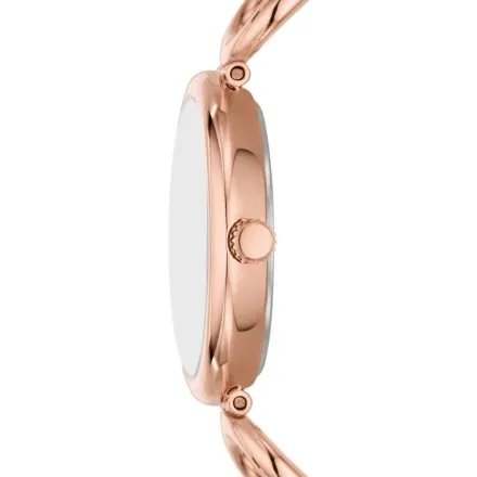 Fossil Carlie zegarek damski różowozłoty z bransoletką łańcuch ES5273