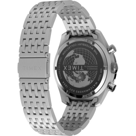 Timex Waterbury Chronograph TW2Y18700 Zegarek męski srebrny na bransolecie 