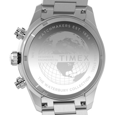 Timex Waterbury Heritage Chronograph TW2Y19200 Zegarek męski srebrny na bransolecie