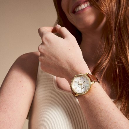Fossil Neutra Chronograph Zegarek Damski na brązowym pasku ES5278