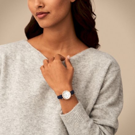 Fossil Carlie Zegarek Damski na granatowym pasku ES5295