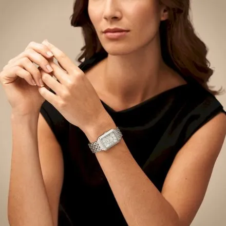 Fossil Raquel zegarek damski srebrny z bransoletką i datownikiem ES5306