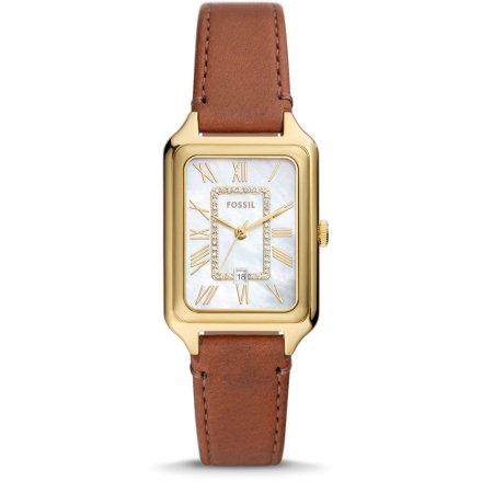 Fossil Raquel Zegarek Damski na brązowym pasku z datownikiem ES5307