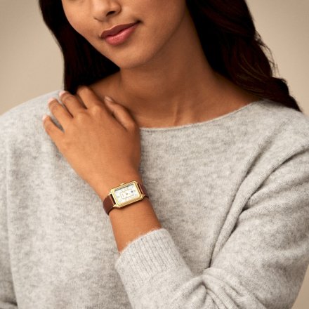 Fossil Raquel Zegarek Damski na brązowym pasku z datownikiem ES5307