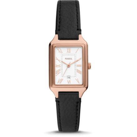 Fossil Raquel Zegarek Damski na czarnym pasku z datownikiem ES5310