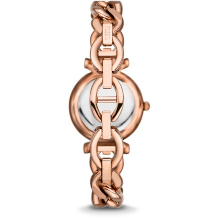 Fossil Carlie zegarek damski różowozłoty z bransoletką łańcuch ES5330