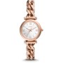 Fossil Carlie zegarek damski różowozłoty z bransoletką łańcuch ES5330