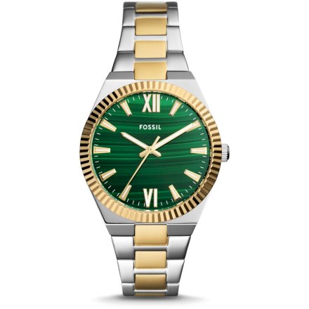 Fossil Scarlette zegarek damski srebrno-złoty z bransoletką ES5334