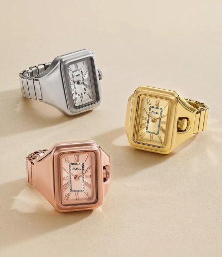 Fossil Raquel Watch Ring Zegarek Pierścionek Damski srebrny ES5344