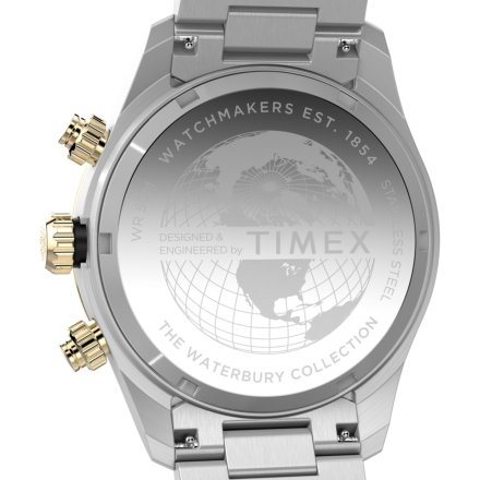 Timex Waterbury Heritage TW2Y24000 Zegarek męski klasyczny z czarną tarczą chronograf