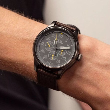 Timex Expedition TW4B30900 Zegarek męski szary na pasku parcianym multidatownik