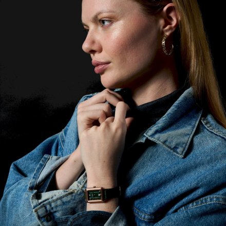 Fossil Raquel Zegarek Damski na zielonym pasku z datownikiem ES5366