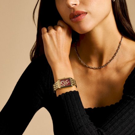 Fossil Raquel zegarek damski złoty z bransoletką i datownikiem ES5379