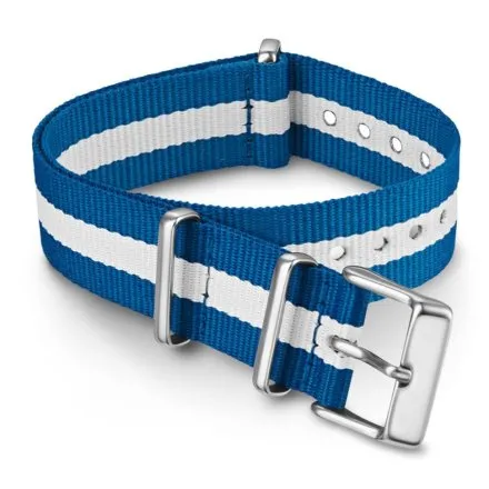 Timex Double-Layered Nylon Slip-Thru TW7C07300 Pasek Timex materiałowy 18 mm biało-niebieski