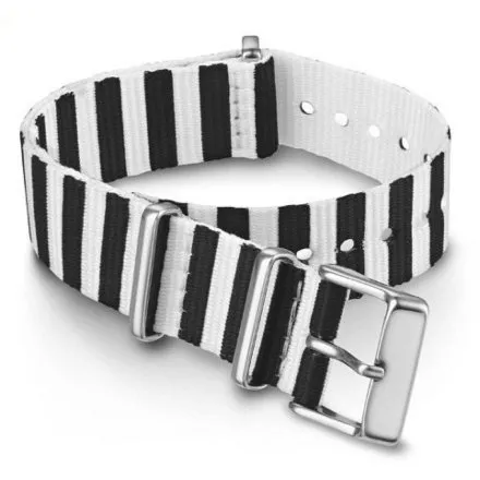 Timex Double-Layered Nylon Slip-Thru TW7C07600 Pasek Timex materiałowy 18 mm biało-czarny