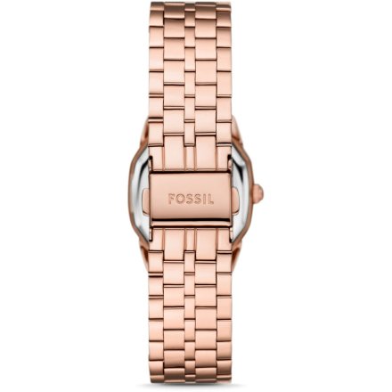 Fossil Harlow zegarek damski różowozłoty retro na bransoletce ES5386