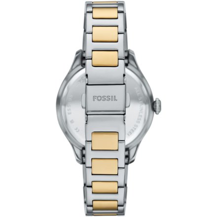Fossil Gilmore zegarek damski srebrno-złoty z bransoletką i datownikiem ES5396