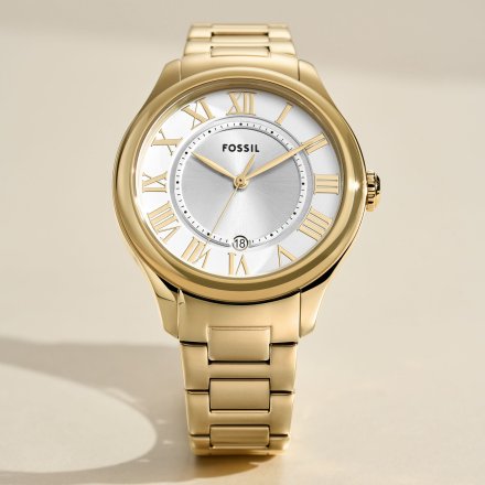 Fossil Gilmore zegarek damski złoty z bransoletką i datownikiem ES5395