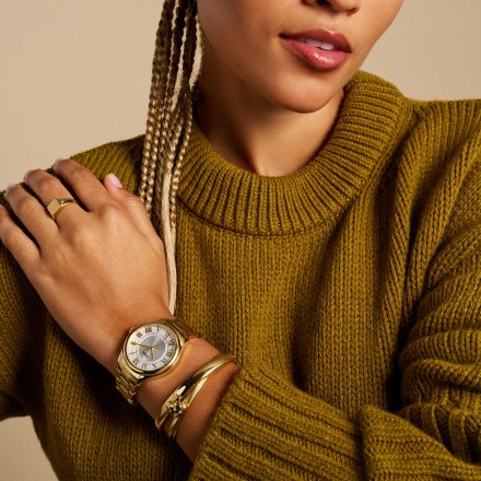Fossil Gilmore zegarek damski złoty z bransoletką i datownikiem ES5395