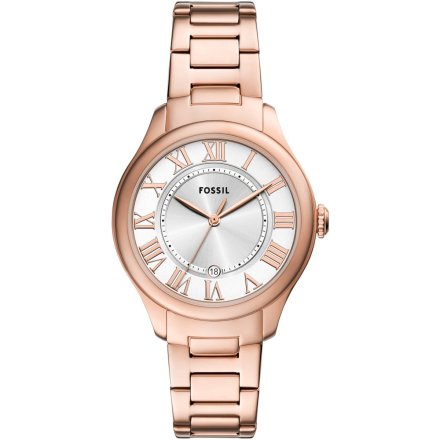 Fossil Gilmore zegarek damski różowozłoty z bransoletką i datownikiem ES5394