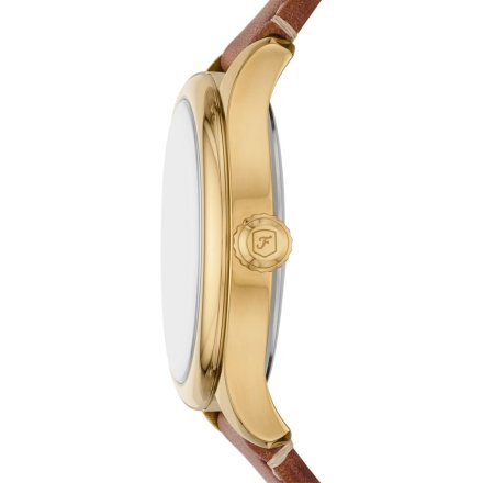 Fossil Gilmore zegarek damski złoty na brązowym pasku z datownikiem ES5397