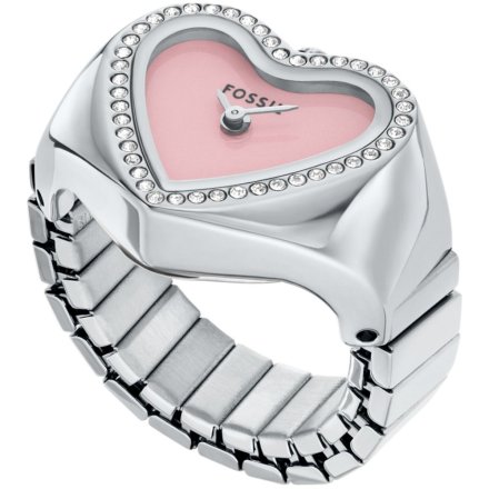 Fossil WATCH RING Zegarek Pierścionek serce srebrny ES5408