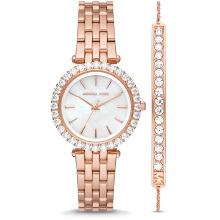 Michael Kors Darci MK1064SET różowozłoty zegarek damski z bransoletką w zestawie