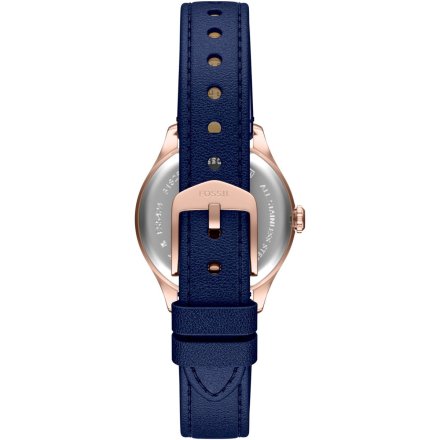 Fossil Leather Zegarek Damski na granatowym pasku ES5424