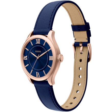 Fossil Leather Zegarek Damski na granatowym pasku ES5424
