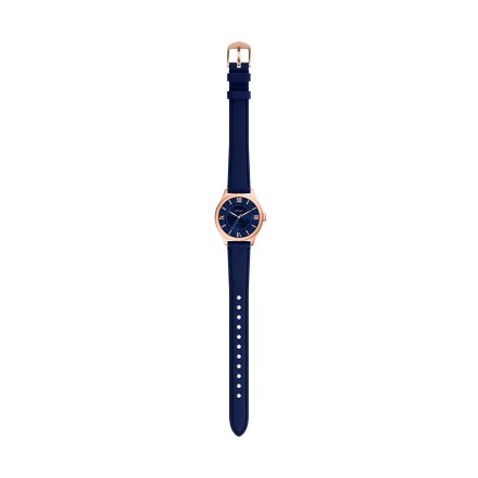 Fossil Leather Zegarek Damski na granatowym pasku ES5424