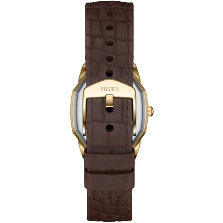 Fossil Harlow zegarek damski złoty retro na brązowym pasku ES5426