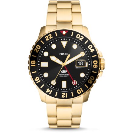 Fossil Blue GMT Zegarek Męski Złoty na bransolecie FS5990