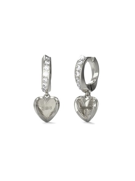 Guess Mon Amour srebrne kolczyki serce kryształki JUBE04615JW