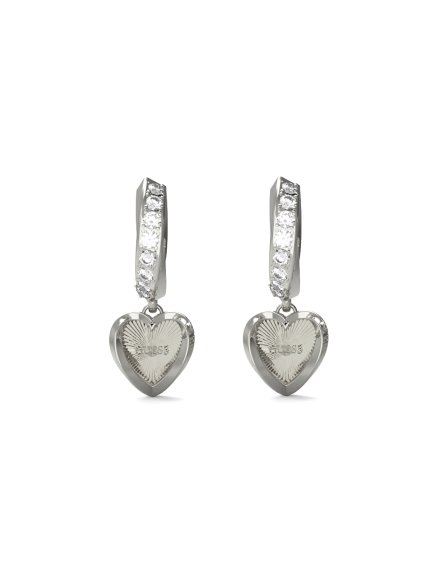 Guess Mon Amour srebrne kolczyki serce kryształki JUBE04615JW