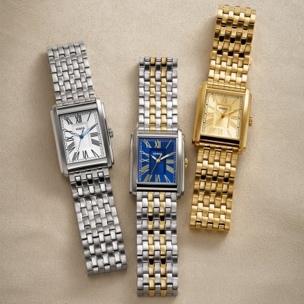 Fossil Carraway Zegarek Męski Srebrno-Złoty na bransolecie FS6010
