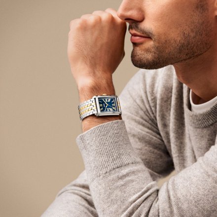 Fossil Carraway Zegarek Męski Srebrno-Złoty na bransolecie FS6010