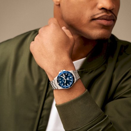 Fossil BLUE DIVE Zegarek Męski na srebrnej bransolecie FS6029